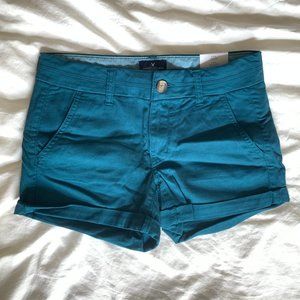 Low-Rise Midi Khaki Shorts